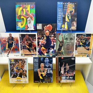 Reggie Miller Pacers Vintage 10 card lot w/ Tallboy card